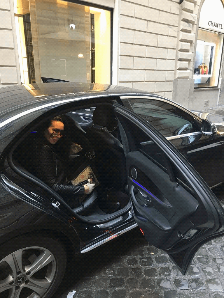 Ivana Protic arriving by car